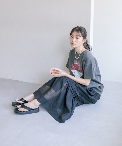 PUAL CE CIN（ピュアルセシン）の「オーガンジー2WAYスカート（スカート・レディース・グレー/ブラック・FREE）」の3枚目の写真