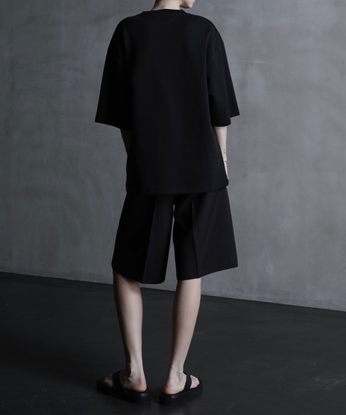 CALLNE（カルネ）の「【CALLNE】2Tuck Wide Straight Half Slacks/2タックワイド ストレートハーフスラックス（その他パンツ・メンズ・ブラック・M/L）」の7枚目の写真