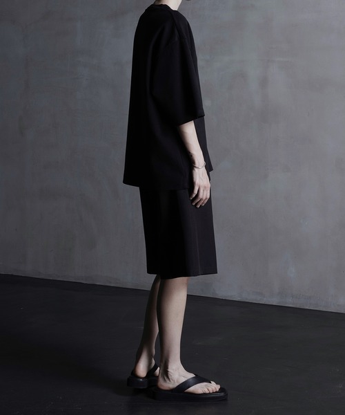 CALLNE（カルネ）の「【CALLNE】2Tuck Wide Straight Half Slacks/2タックワイド ストレートハーフスラックス（その他パンツ・メンズ・ブラック・M/L）」の8枚目の写真