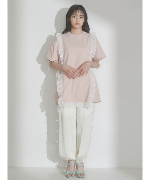 merry jenny(メリージェニー)の「シアーフリルリボンBig Tee(Tシャツ/カットソー・レディース・オフホワイト/ブルー/ピンク・FREE)」の13枚目の写真