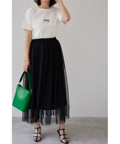 &. NOSTALGIA(アンドドットノスタルジア)の「【ZOZO限定】boyロゴTシャツ(Tシャツ/カットソー・レディース・ブラック/グリーン・FREE)」の12枚目の写真