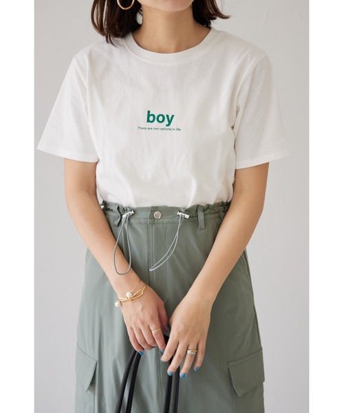 &. NOSTALGIA(アンドドットノスタルジア)の「【ZOZO限定】boyロゴTシャツ(Tシャツ/カットソー・レディース・ブラック/グリーン・FREE)」の7枚目の写真