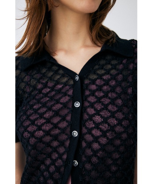 MOUSSY マウジー　OPENWORK KNIT ポロ MOUSSY（マウジー）の「OPENWORK KNIT ポロ（ニット/セーター
