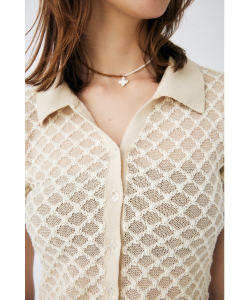 MOUSSY マウジー　OPENWORK KNIT ポロ MOUSSY（マウジー）の「OPENWORK KNIT ポロ（ニット/セーター