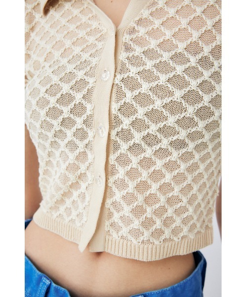 MOUSSY（マウジー）の「OPENWORK KNIT ポロ（ニット/セーター