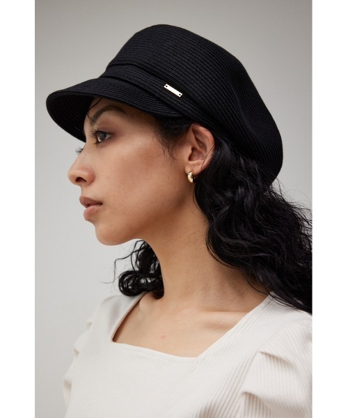 AZUL by moussy(アズールバイマウジー)の「METAL PARTS BLADE CASQUETTE/メタルパーツブレードキャスケット(キャップ・レディース・ブラック/ベージュ・FREE)」の10枚目の写真