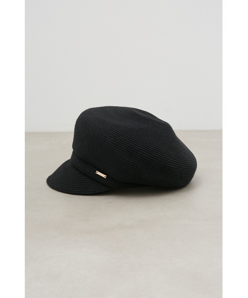 AZUL by moussy(アズールバイマウジー)の「METAL PARTS BLADE CASQUETTE/メタルパーツブレードキャスケット(キャップ・レディース・ブラック/ベージュ・FREE)」の4枚目の写真