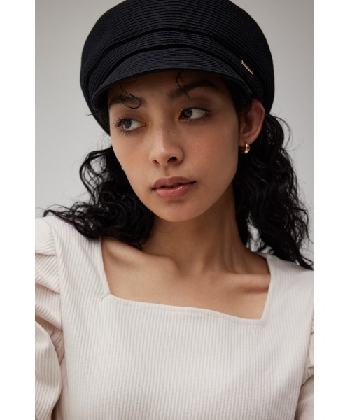 AZUL by moussy(アズールバイマウジー)の「METAL PARTS BLADE CASQUETTE/メタルパーツブレードキャスケット(キャップ・レディース・ブラック/ベージュ・FREE)」の9枚目の写真