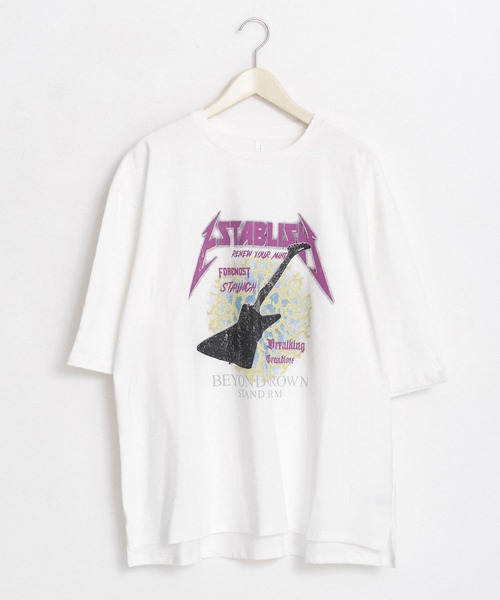 Revo.(レボ)の「ヴィンテージライク レトロプリント オーバーサイズTシャツ/バンドTシャツ(Tシャツ/カットソー・メンズ・グレー系その他4/チャコール/ホワイト系その他3/ブラック系その他2/ブラック系その他4/グレー系その他3/ホワイト/ホワイト系その他/グレー系その他/ホワイト系その他2/ホワイト系その他4/ブラック系その他3/グレー系その他2/ブラック/ブラック系その他・XL/M/S/L)」の2枚目の写真