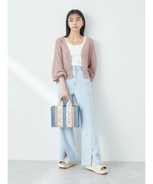 earth music&ecology（アースミュージックアンドエコロジー）の「ロゴテープミニトート（トートバッグ・レディース・ベージュ/ダークブルー/ライトブルー・FREE）」の15枚目の写真