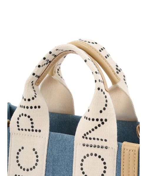 earth music&ecology（アースミュージックアンドエコロジー）の「ロゴテープミニトート（トートバッグ・レディース・ベージュ/ダークブルー/ライトブルー・FREE）」の11枚目の写真