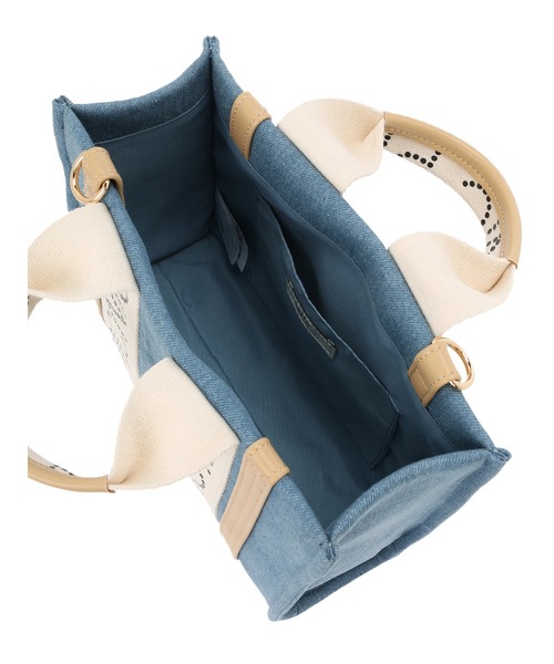 earth music&ecology（アースミュージックアンドエコロジー）の「ロゴテープミニトート（トートバッグ・レディース・ベージュ/ダークブルー/ライトブルー・FREE）」の5枚目の写真