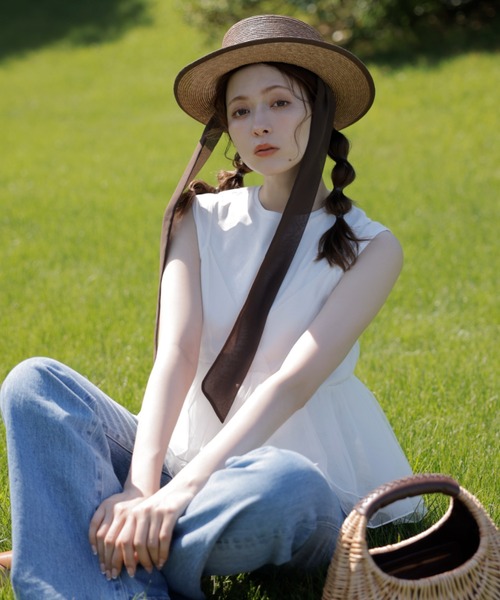 EIMY ISTOIRE(エイミーイストワール)の「チュールレイヤードカットトップス(Tシャツ/カットソー・レディース・ブラック/サックスブルー/ベージュ/ホワイト・FREE)」の11枚目の写真