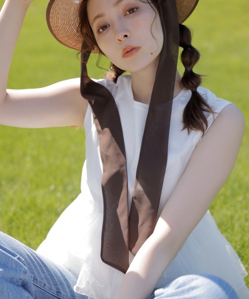EIMY ISTOIRE(エイミーイストワール)の「チュールレイヤードカットトップス(Tシャツ/カットソー・レディース・ブラック/サックスブルー/ベージュ/ホワイト・FREE)」の14枚目の写真