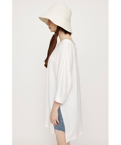 SLY（スライ）の「OFF SHOULDER BIG LOOSE T/SH オフショルダー ビッグサイズ オーバーサイズ ルーズ Tシャツ リラックス ゆる（Tシャツ/カットソー・レディース・ピンク/ホワイト/ブルー/ライム/ライトブラック・FREE）」の9枚目の写真