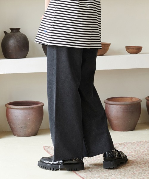ONCILY(オンシェリー)の「FRINGE STRAIGHT DENIM PANTS / フリンジストレートデニムパンツ(デニムパンツ・メンズ・ライトブルー/ブラック/インディゴブルー・SMALL/MEDIUM/LARGE)」の15枚目の写真