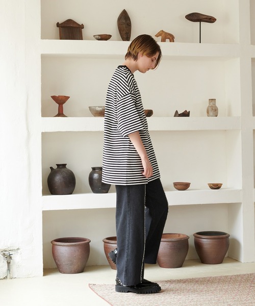 ONCILY(オンシェリー)の「FRINGE STRAIGHT DENIM PANTS / フリンジストレートデニムパンツ(デニムパンツ・メンズ・ライトブルー/ブラック/インディゴブルー・SMALL/MEDIUM/LARGE)」の19枚目の写真