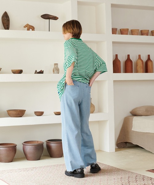 ONCILY(オンシェリー)の「FRINGE STRAIGHT DENIM PANTS / フリンジストレートデニムパンツ(デニムパンツ・メンズ・ライトブルー/ブラック/インディゴブルー・SMALL/MEDIUM/LARGE)」の10枚目の写真
