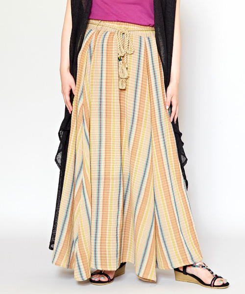 チャイハネ（チャイハネ）の「【チャイハネ】オリードロングスカート（スカート・レディース・ベージュ/ターコイズブルー/ブラック・FREE）」の2枚目の写真