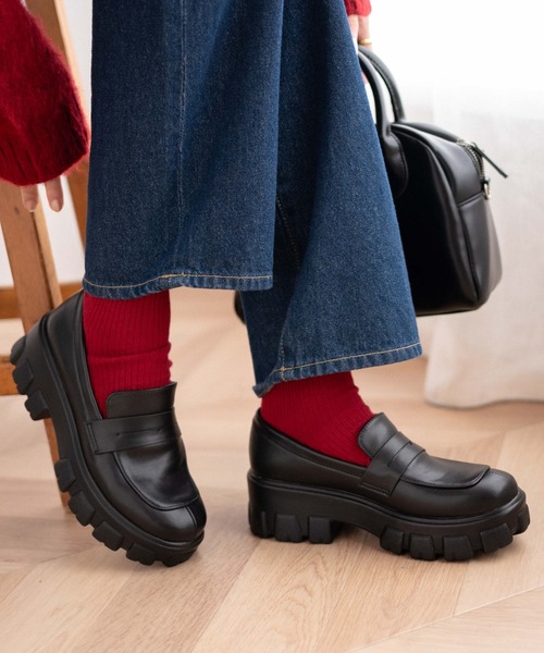 WEGO（ウィゴー）の「WEGO/チャンキーソールシューズ（ローファー