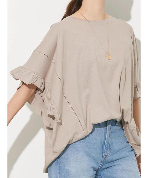 AMERICAN HOLIC（アメリカンホリック）の「ハシゴレースフリルカットプルオーバー（Tシャツ/カットソー・レディース・テラコッタ/グレイッシュベージュ/チャコールグレー・L/M）」の22枚目の写真