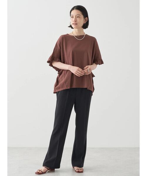 AMERICAN HOLIC（アメリカンホリック）の「ハシゴレースフリルカットプルオーバー（Tシャツ/カットソー・レディース・テラコッタ/グレイッシュベージュ/チャコールグレー・L/M）」の15枚目の写真