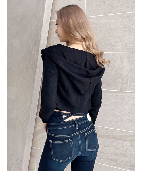 GYDA（ジェイダ）の「BASICショートパーカー（パーカー・レディース・ブラック/グレー/オフホワイト・FREE）」の9枚目の写真