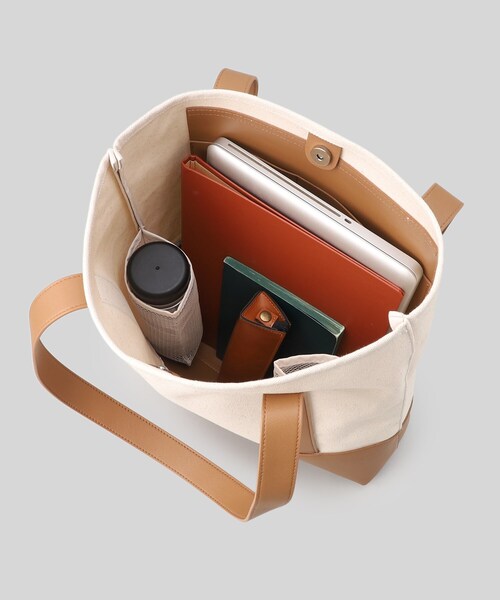 THE SHOP TK （ザ ショップ ティーケー ）の「◆【BOUO／防汚】キャンバストートバッグ（トートバッグ・メンズ・ダークブラウン/ブラック/オフホワイト・00）」の14枚目の写真