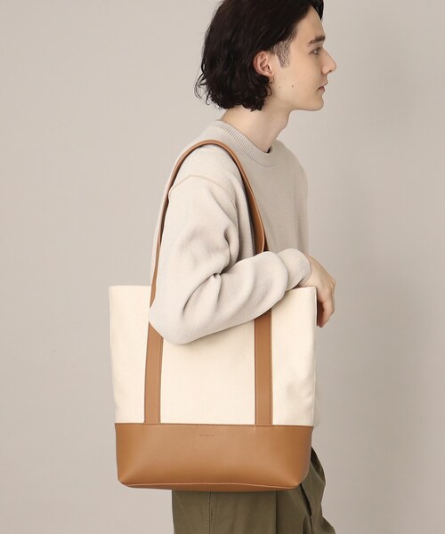 THE SHOP TK （ザ ショップ ティーケー ）の「◆【BOUO／防汚】キャンバストートバッグ（トートバッグ・メンズ・ダークブラウン/ブラック/オフホワイト・00）」の4枚目の写真