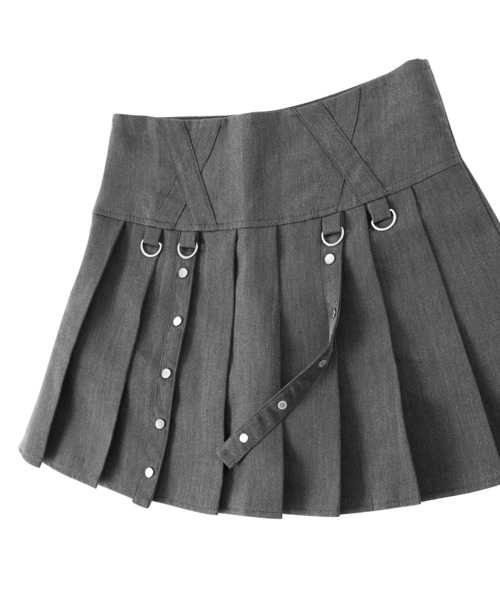 デザインプリーツミニスカート/black Figments（フィグメンツ）の「デザインプリーツミニスカート