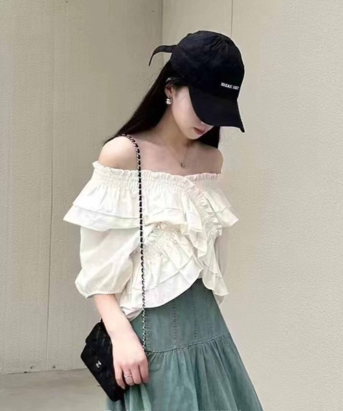 NANEA(ナネア)の「ラッフルフリルブラウス(シャツ/ブラウス・レディース・ホワイト/ブラック/サックスブルー/ピンク・FREE)」の21枚目の写真