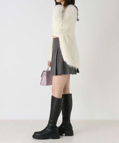 Heather(ヘザー)の「シャイニーシャギーカーディガン 973205(カーディガン/ボレロ・レディース・チャコールグレー/ベビーピンク/オフホワイト・FREE)」の6枚目の写真