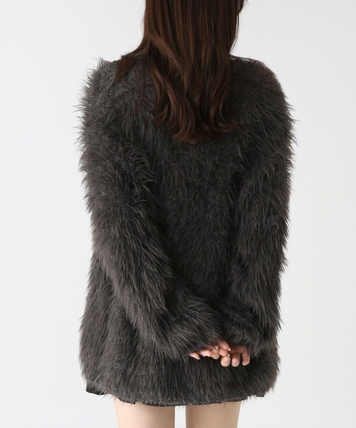 Heather(ヘザー)の「シャイニーシャギーカーディガン 973205(カーディガン/ボレロ・レディース・チャコールグレー/ベビーピンク/オフホワイト・FREE)」の16枚目の写真