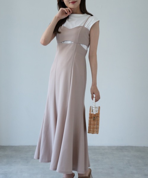 tocco closet(トッコ クローゼット)の「【ZOZO限定】カットアウトマーメイドキャミワンピース(ワンピース・レディース・ピンク/キャメル/グレイッシュベージュ/ブラック・M)」の3枚目の写真