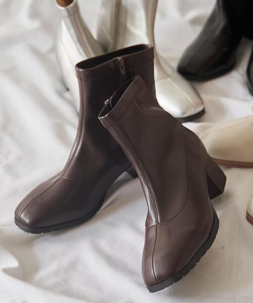 WEGO（ウィゴー）の「WEGO/ショートストレッチブーツ（ブーツ・レディース・ブラウン/ブラック/オフホワイト/シルバー・LARGE/MEDIUM）」の15枚目の写真