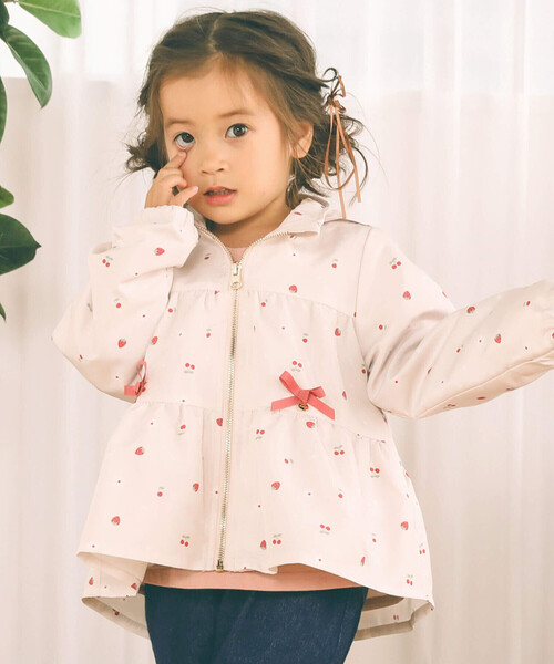 SLAP SLIP（スラップスリップ）の「ティアード切替フード収納付きジャケット(80~130cm)（ブルゾン・キッズ・パープル/ピンク系その他・90cm/130cm/120cm/100cm/110cm/80ｃｍ）」の3枚目の写真