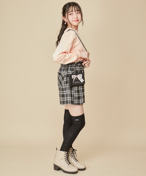 JENNI（ジェニィ）の「リボン付きマルチポケット（ショルダーバッグ・キッズ・サックスブルー/ラベンダー/ブラック・F）」の4枚目の写真