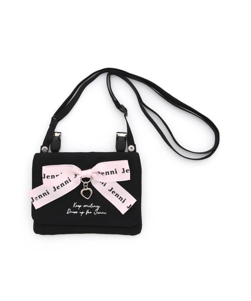 JENNI（ジェニィ）の「リボン付きマルチポケット（ショルダーバッグ・キッズ・サックスブルー/ラベンダー/ブラック・F）」の7枚目の写真