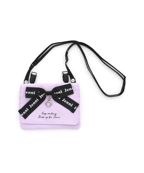 JENNI（ジェニィ）の「リボン付きマルチポケット（ショルダーバッグ・キッズ・サックスブルー/ラベンダー/ブラック・F）」の11枚目の写真