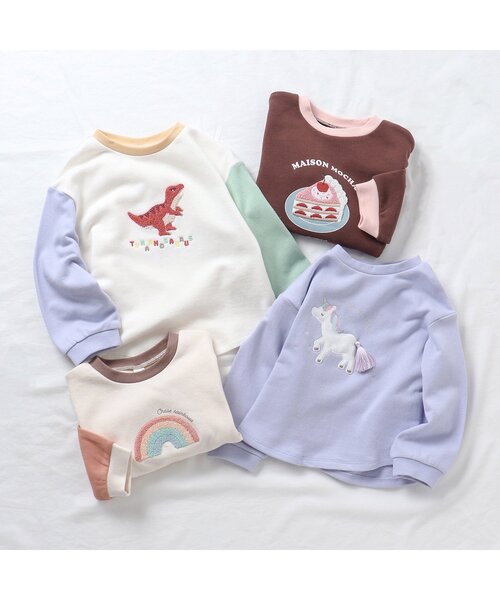 apres les cours（アプレレクール）の「バラエティモチーフTシャツ（Tシャツ/カットソー・キッズ・ブラウン/レインボー/ベージュ/ラベンダー・110/130/90/120/80/100）」の7枚目の写真