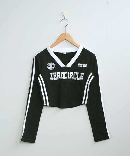 3色 ロングTシャツ ゲームシャツ ユニフォーム風 スポーティ tシャツ サッカーユニフォームデザイン 長袖ロンT/フットボールT