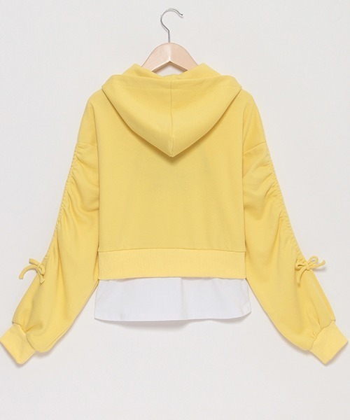 by LOVEiT(バイラビット)の「袖ドロストレイヤード風プルオーバー(パーカー・キッズ・ラベンダー/ネイビー/イエロー・120cm/130cm/140cm/150cm/160cm)」の13枚目の写真