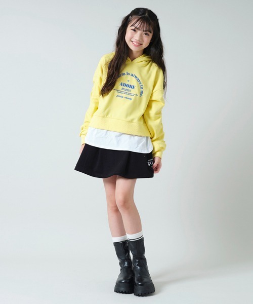 by LOVEiT(バイラビット)の「袖ドロストレイヤード風プルオーバー(パーカー・キッズ・ラベンダー/ネイビー/イエロー・120cm/130cm/140cm/150cm/160cm)」の7枚目の写真