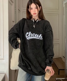 DEVICE | オーバーサイズ アメリカンヴィンテージストリート ピグメント 古着風 カレッジロゴ スウェット トレーナー 肉厚(スウェット)