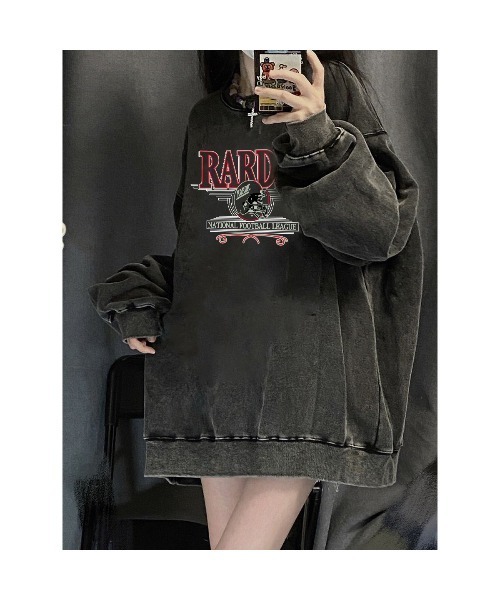 DEVICE(デバイス)の「オーバーサイズ アメリカンヴィンテージストリート ピグメント 韓国 古着風 カレッジロゴ スウェット トレーナー 肉厚(スウェット・レディース・チャコールグレー/グレー/ホワイト×グレー/グレー系その他・FREE)」の20枚目の写真