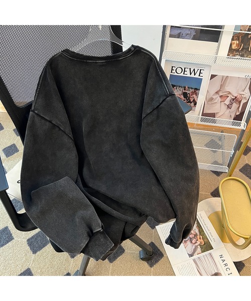 DEVICE(デバイス)の「オーバーサイズ アメリカンヴィンテージストリート ピグメント 韓国 古着風 カレッジロゴ スウェット トレーナー 肉厚(スウェット・レディース・チャコールグレー/グレー/ホワイト×グレー/グレー系その他・FREE)」の12枚目の写真