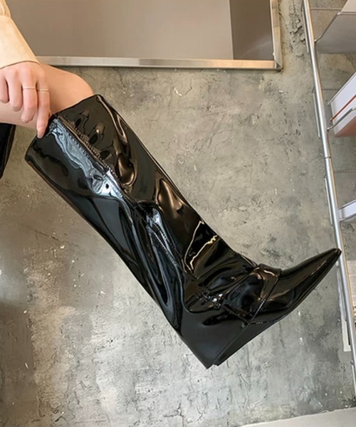 Chick(チック)の「Wrap loose boots / ラップルーズブーツ(ブーツ・レディース・ブラック・24.5/23.5/24)」の3枚目の写真