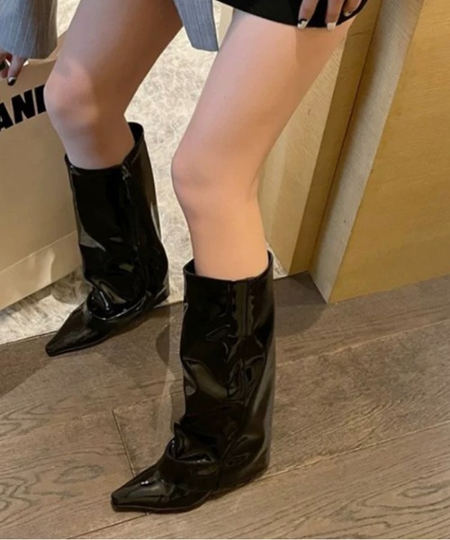 Chick(チック)の「Wrap loose boots / ラップルーズブーツ(ブーツ・レディース・ブラック・24.5/23.5/24)」の6枚目の写真
