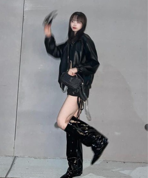 Chick(チック)の「Wrap loose boots / ラップルーズブーツ(ブーツ・レディース・ブラック・24.5/23.5/24)」の7枚目の写真