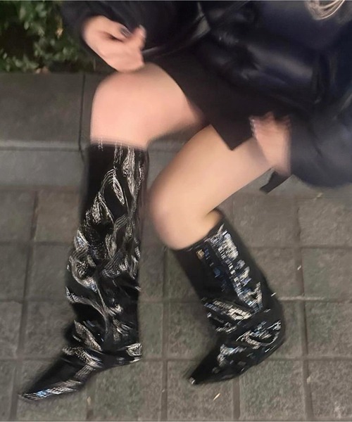 Chick(チック)の「Wrap loose boots / ラップルーズブーツ(ブーツ・レディース・ブラック・24.5/23.5/24)」の19枚目の写真